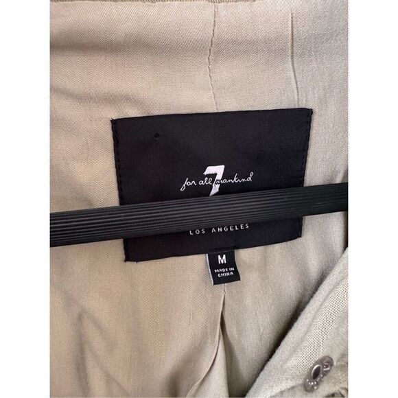 7 For All Mankind Embroidered Eyelet Sleeve Bomber Jacket Green Size Medium - Picture 6 of 13